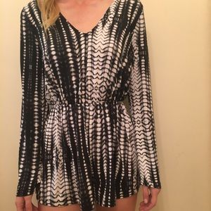 Black & White Tie Dye Romper